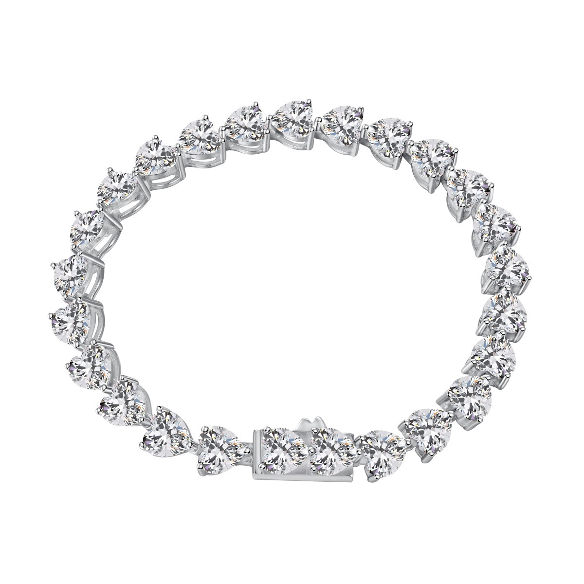 [Royal Jewellery]0.75 Carat Elegant Romantic Heart Shape Lover Bracelet