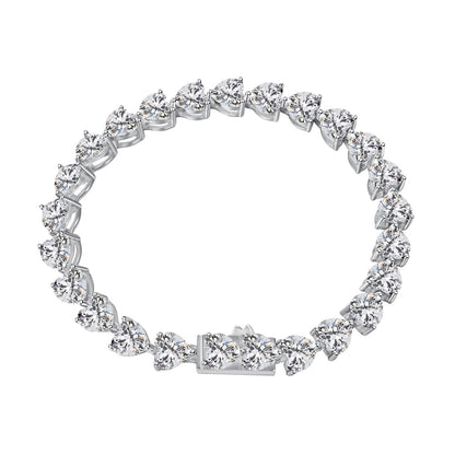 [Royal Jewellery]0.75 Carat Elegant Romantic Heart Shape Lover Bracelet