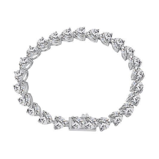 [Royal Jewellery]0.75 Carat Elegant Romantic Heart Shape Lover Bracelet
