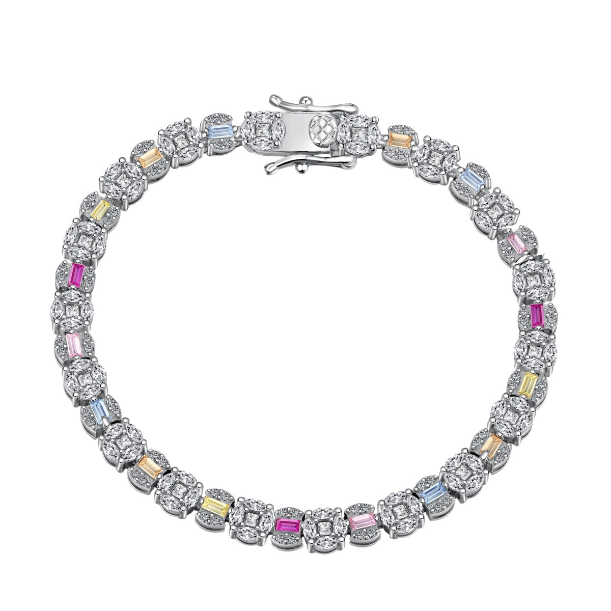 [Royal Jewellery]Dazzling Radiant Multi Cut Daily Bracelet