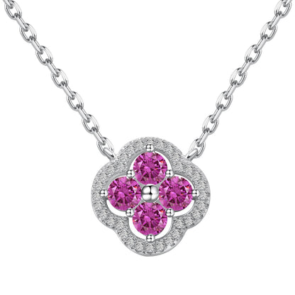 [ROYAL]Exquisite Necklace With Four-Leaf Clover Flower Design