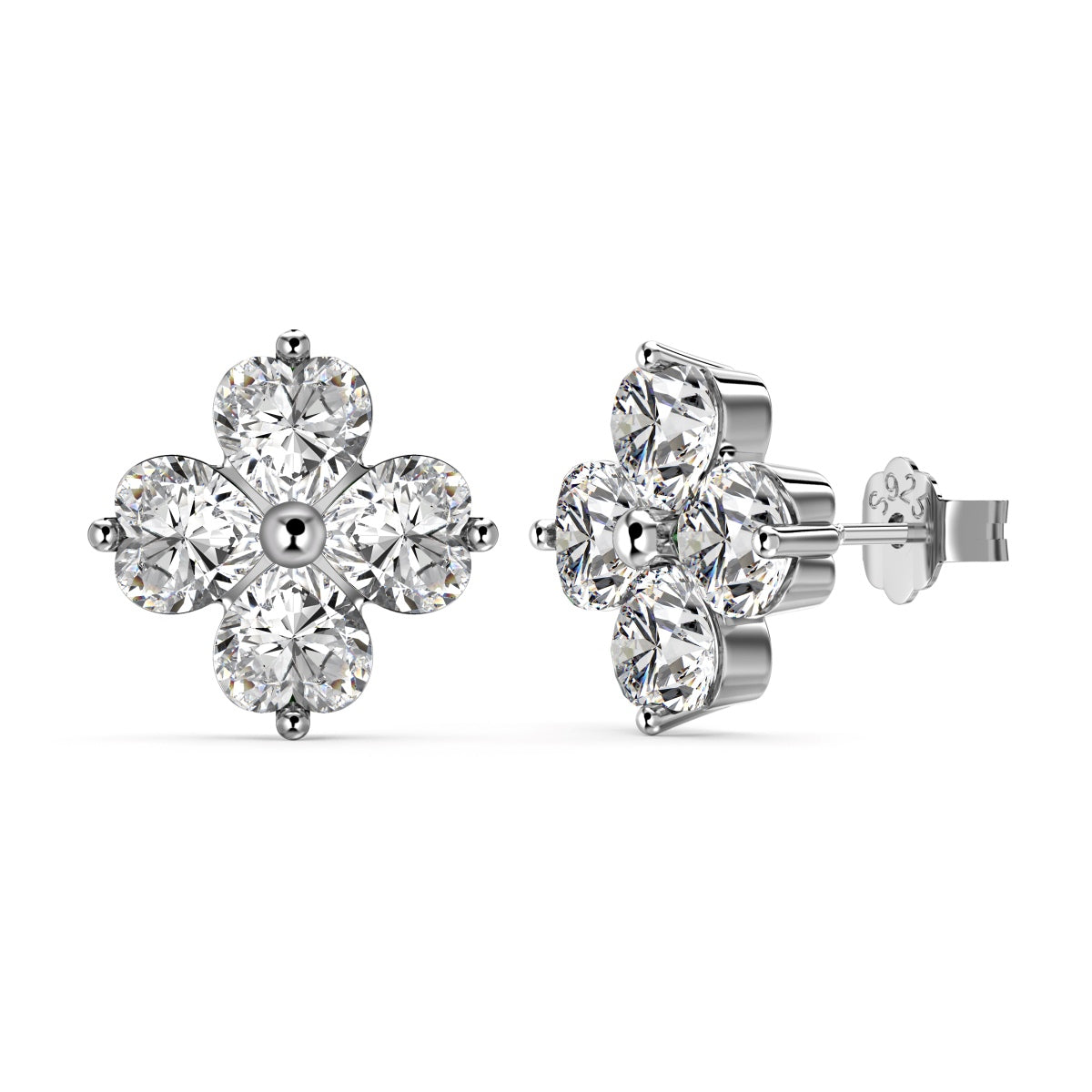 [Royal Jewellery]Four-Leaf Clover Ball Earrings