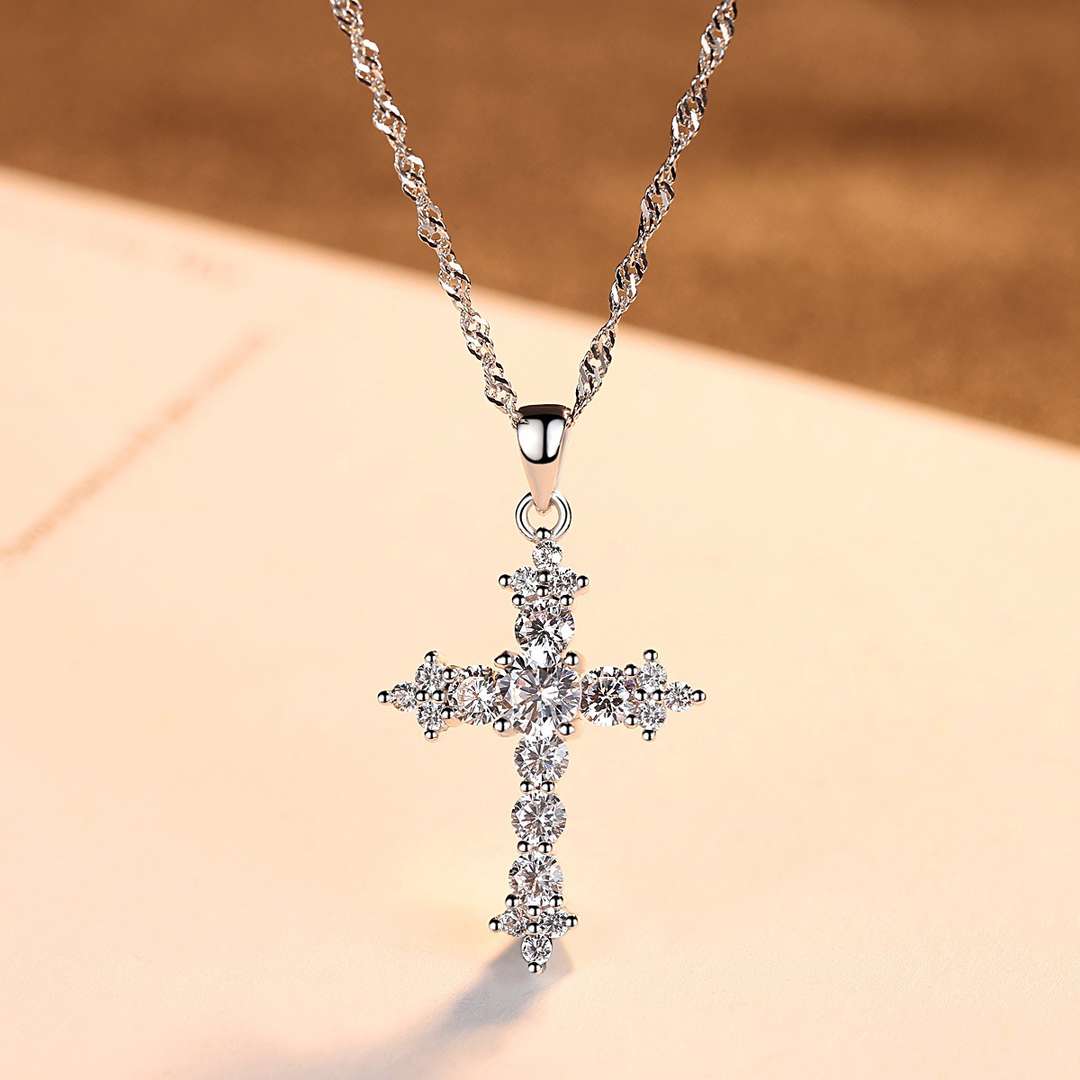 [Royal Jewellery]Delicate Cross Shape Necklace