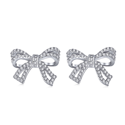 [Royal Jewellery]Dainty Bow Shape Earrings