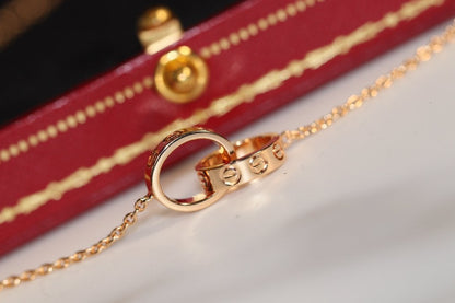 [ROYAL]LOVE NECKLACE PINK GOLD AND SILVER