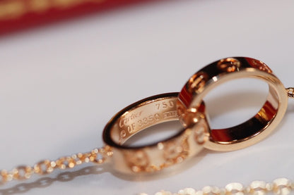 [ROYAL]LOVE NECKLACE PINK GOLD AND SILVER