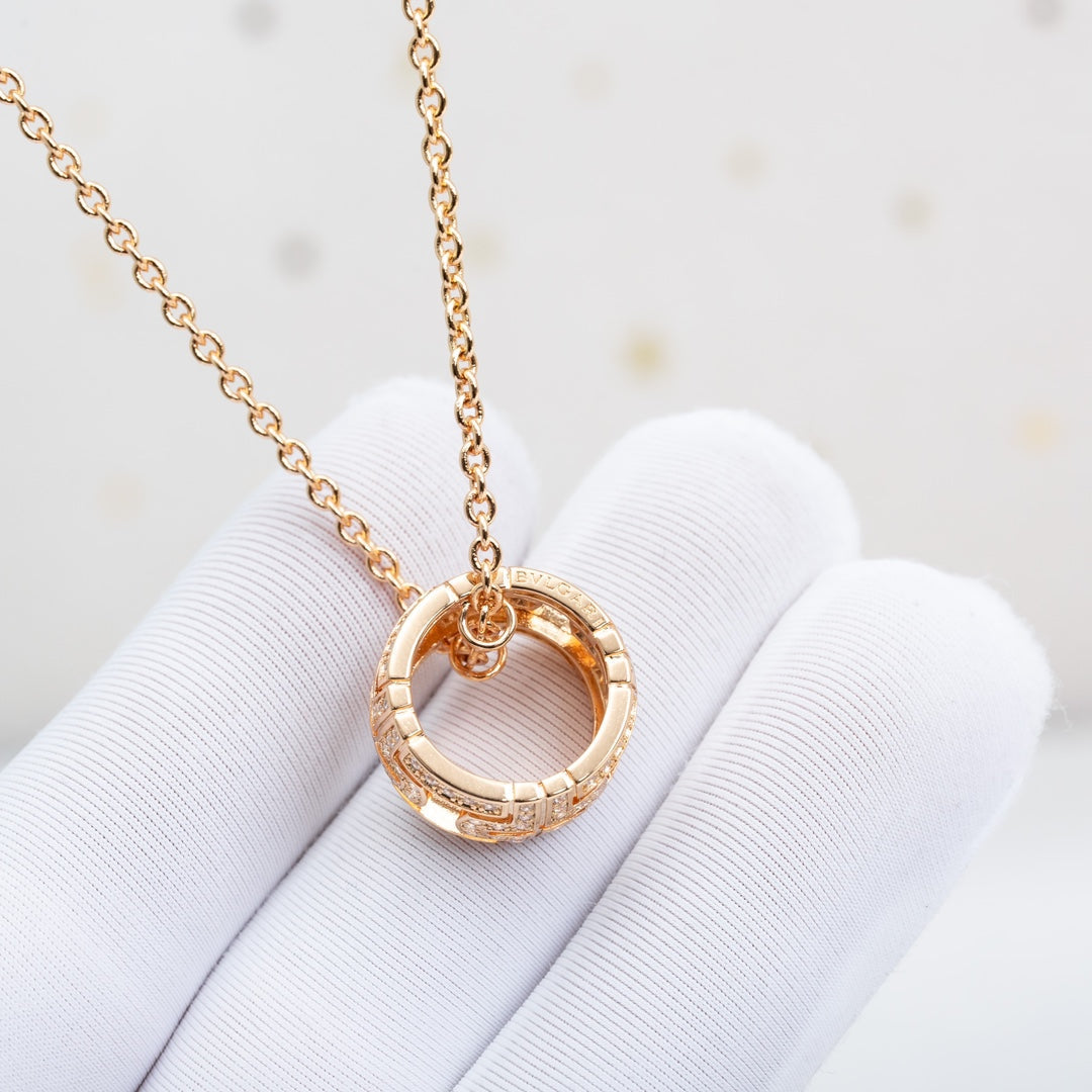 [ROYAL]PARENTESI NECKLACE PINK GOLD DIAMOND