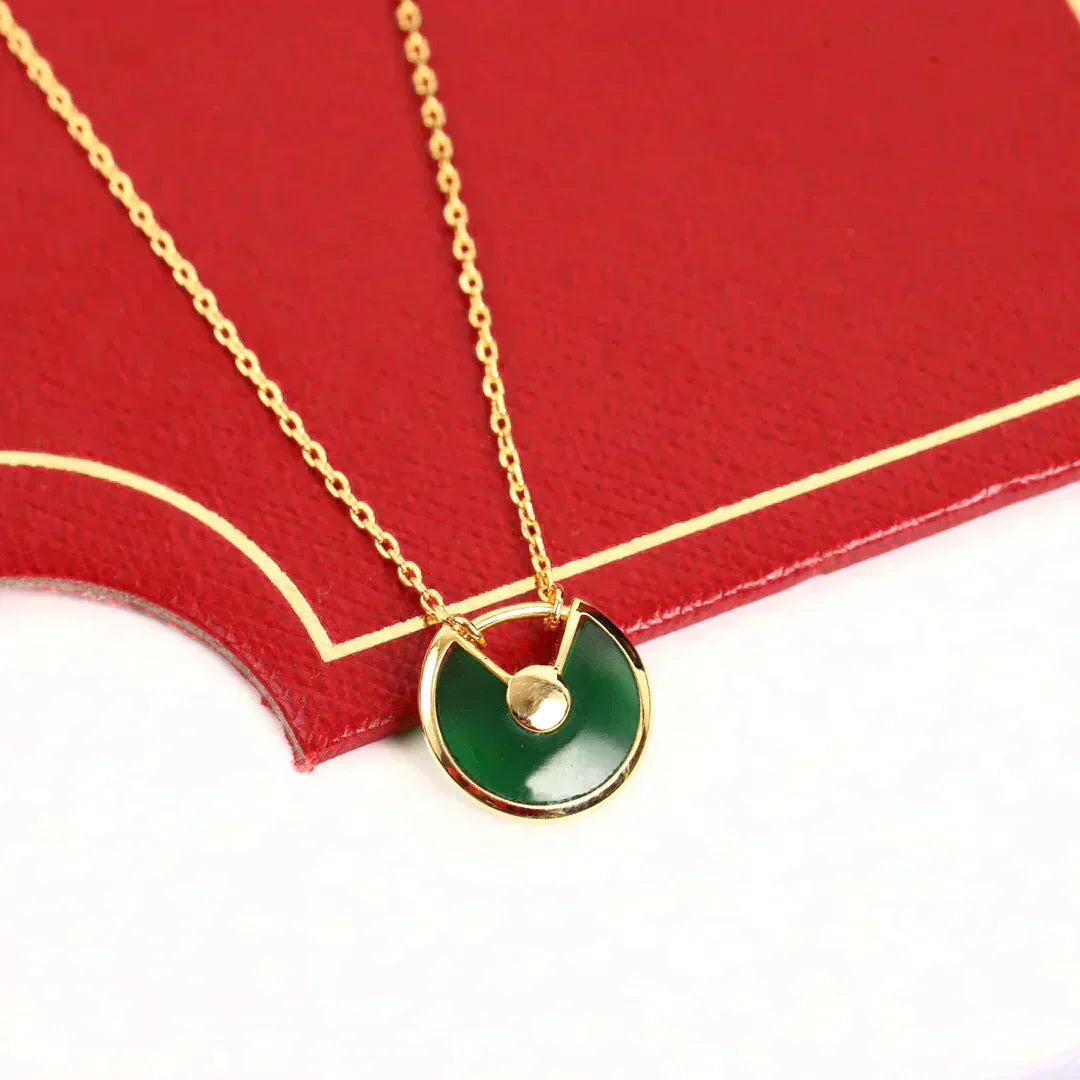 [ROYAL]AMULETTE GOLD MALACHITE NECKLACE