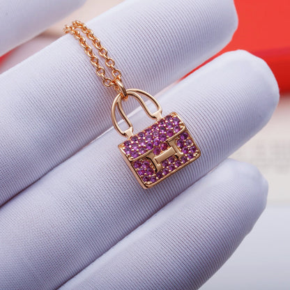 [ROYAL]CONSTANCE PEDANT PURPLE DIAMOND NECKLACE