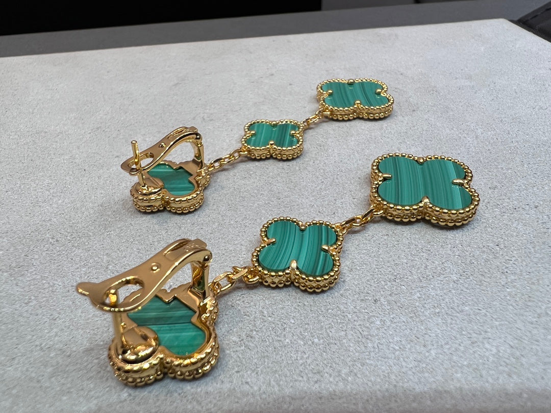 [Royal]CLOVER MALACHITE 3 MOTIFS GOLD