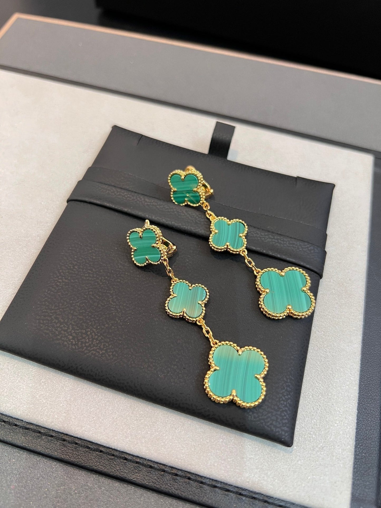 [Royal]CLOVER MALACHITE 3 MOTIFS GOLD