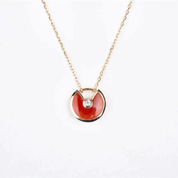 [ROYAL]AMULETTE GOLD CARNELIAN ONYX NECKLACE