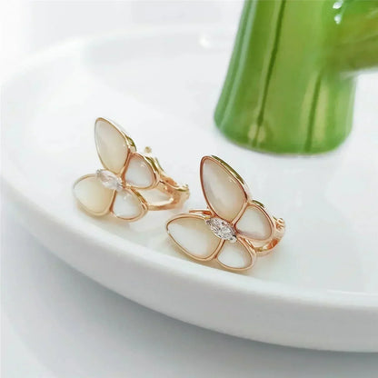 [ROYAL]BUTTERFLY MOP DIAMOND EARRINGS