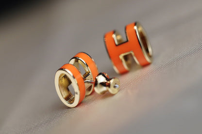 [ROYAL]MINI POP H EARRINGS ORANGE