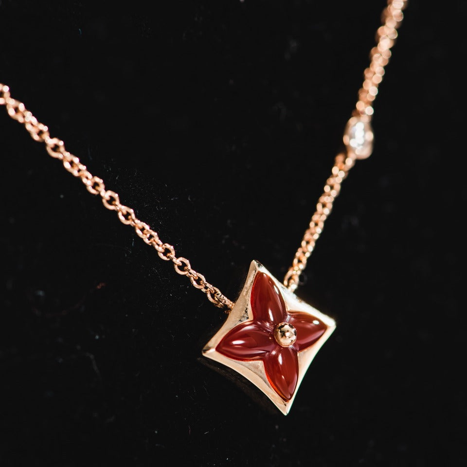 [ROYAL]STAR NECKLACE PINK GOLD 1 DIAMOND