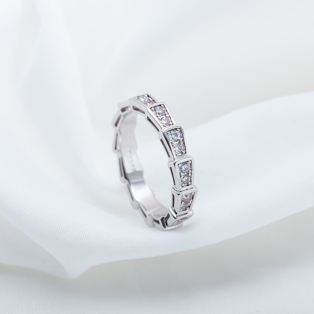 [ROYAL]SERPENTI RING SILVER DIAMOND PAVED 3MM