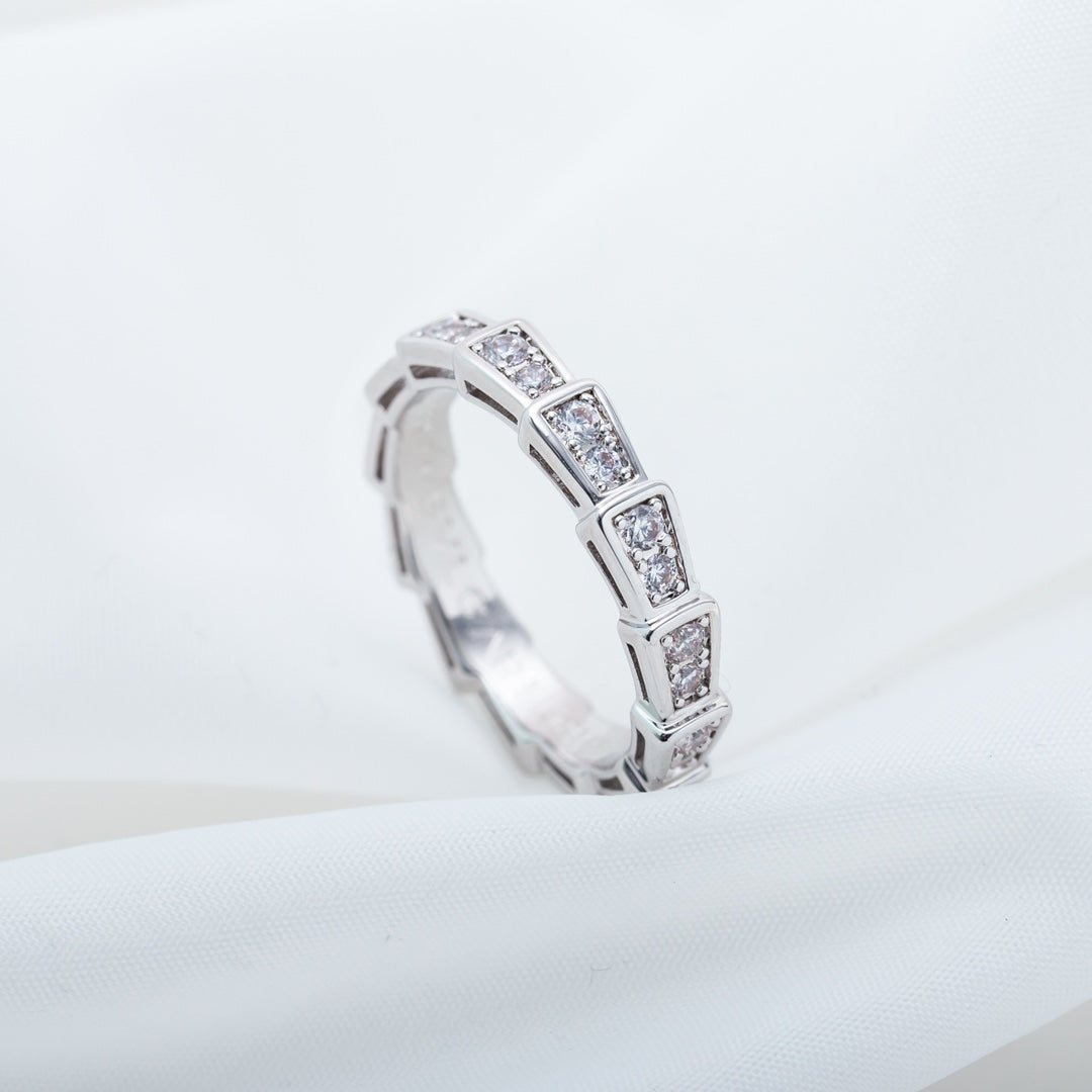 [ROYAL]SERPENTI RING SILVER DIAMOND PAVED 3MM