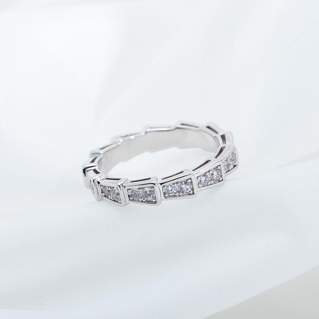 [ROYAL]SERPENTI RING SILVER DIAMOND PAVED 3MM