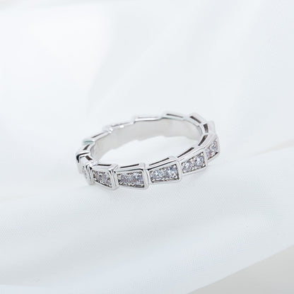 [ROYAL]SERPENTI RING SILVER DIAMOND PAVED 3MM