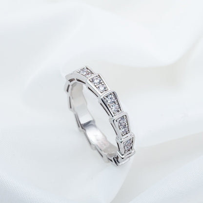 [ROYAL]SERPENTI RING SILVER DIAMOND PAVED 3MM