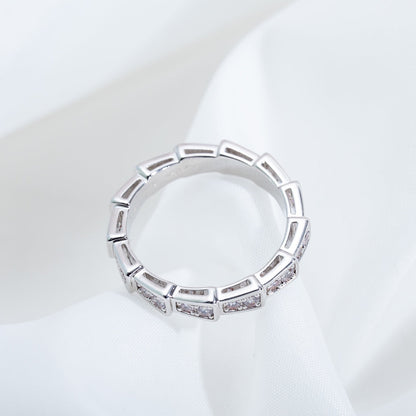 [ROYAL]SERPENTI RING SILVER DIAMOND PAVED 3MM