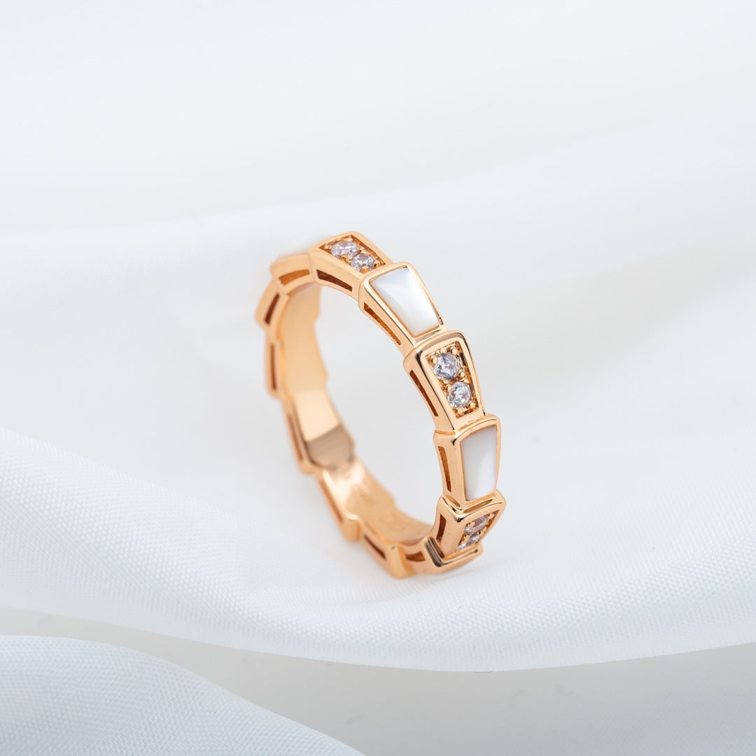 [ROYAL]SERPENTI RING PINK GOLD DIAMOND MOP 3MM