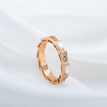 [ROYAL]SERPENTI RING PINK GOLD DIAMOND MOP 3MM