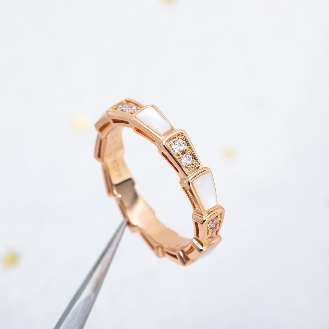 [ROYAL]SERPENTI RING PINK GOLD DIAMOND MOP 3MM