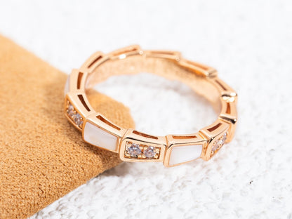 [ROYAL]SERPENTI RING PINK GOLD DIAMOND MOP 3MM