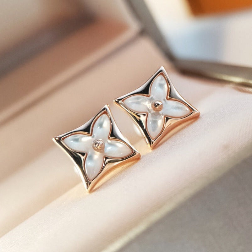 [ROYAL]STAR MOP PINK GOLD EARRINGS