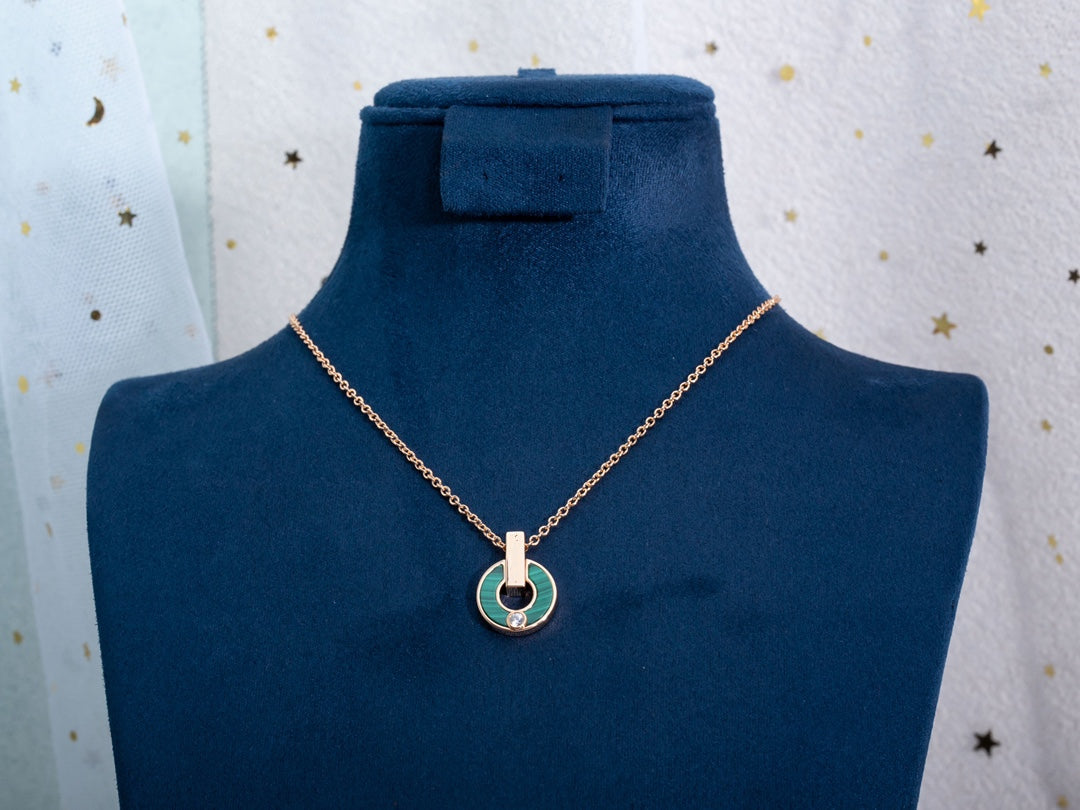 [ROYAL]GARI NECKLACE PINK GOLD MALACHITE