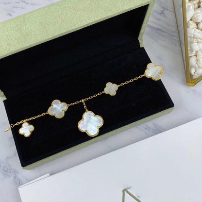 [Royal]MAGIC CLOVER MOP GOLD BRACELET 5 MOTIFS