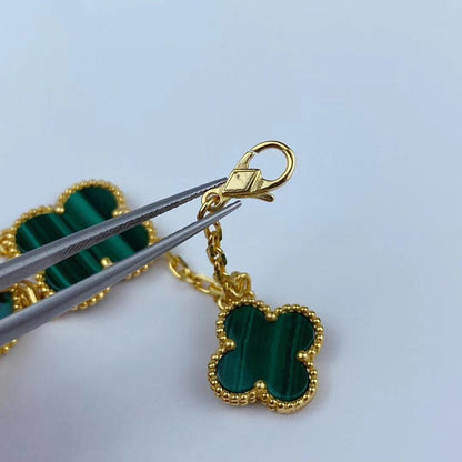 [Royal]MAGIC CLOVER MALACHITE GOLD BRACELET 5 MOTIFS