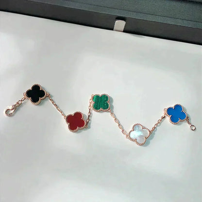 [Royal Jewellery]CLOVER 5 MOTIFS MULTICOLOR  BRACELET