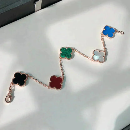 [Royal Jewellery]CLOVER 5 MOTIFS MULTICOLOR  BRACELET