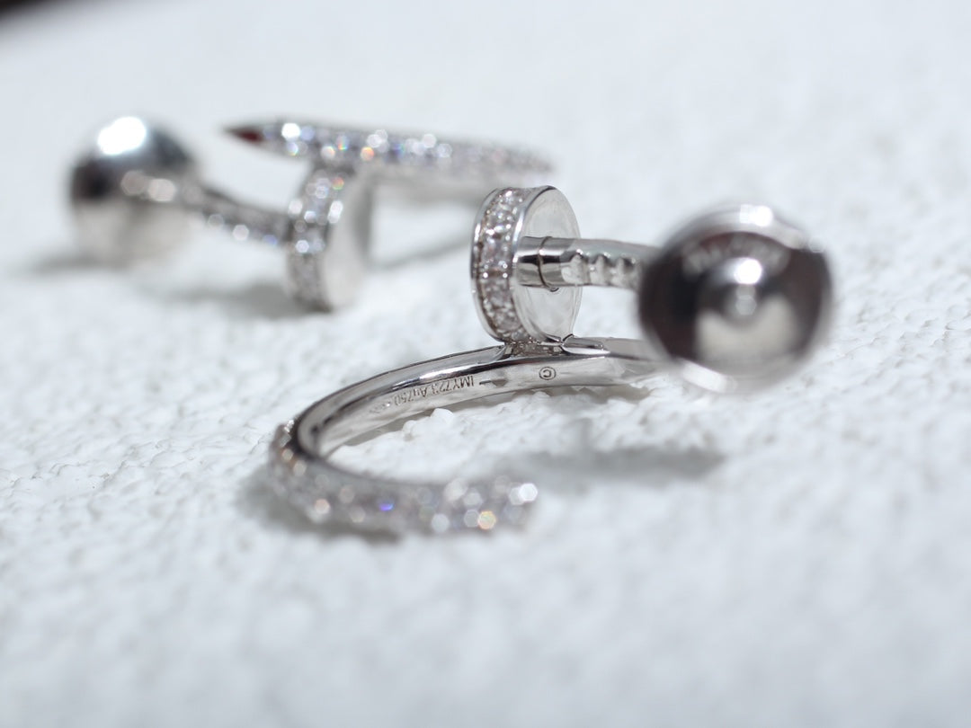 [ROYAL]JUSTE EARRINGS 12.75MM SILVER DIAMOND