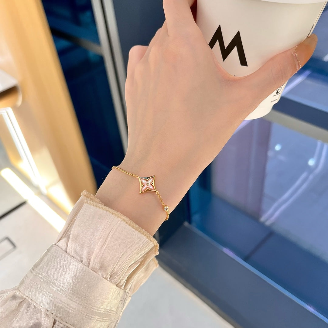 [ROYAL]STAR 1 DIAMOND PINK GOLD BRACELET