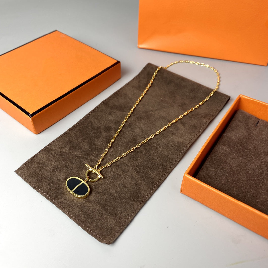 [ROYAL]CHAINE VERSO BLACK CERAMIC NECKLACE