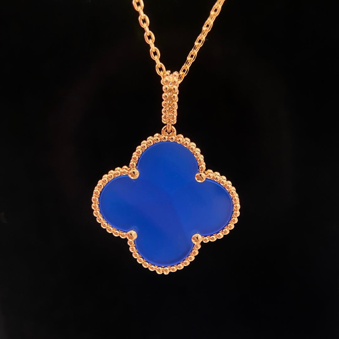 [Royal]CLOVER 25MM NECKLACE TURQUOISE ROSE GOLD