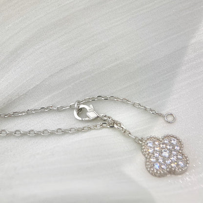 [Royal]CLOVER 5 MOTIFS SILVER DIAMONDS NECKLACE