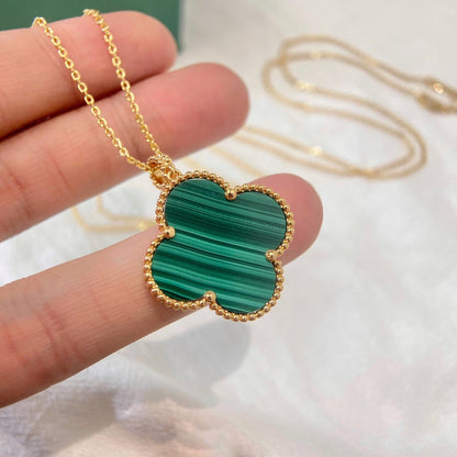 [Royal]CLOVER 25MM MALACHITE GOLD NECKLACE