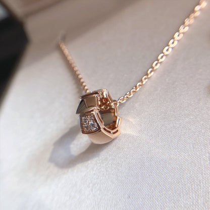 [ROYAL]SERPENTI PEDANT DIAMOND PINK GOLD NECKLACE