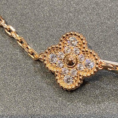 [Royal Jewellery]CLOVER 5 MOTIFS  FULL DIAMOND BRACELET