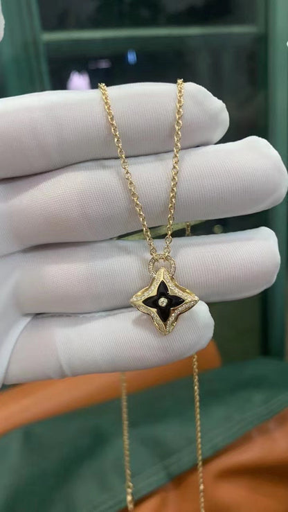 [ROYAL]STAR PEDANT PINK GOLD DIAMOND NECKLACE