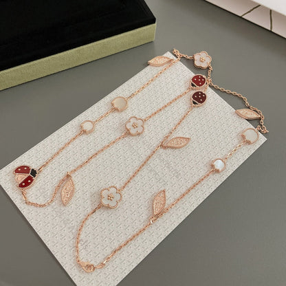 [Royal]LUCKY SPRING 15 MOTIFS ROSE GOLD NECKLACE