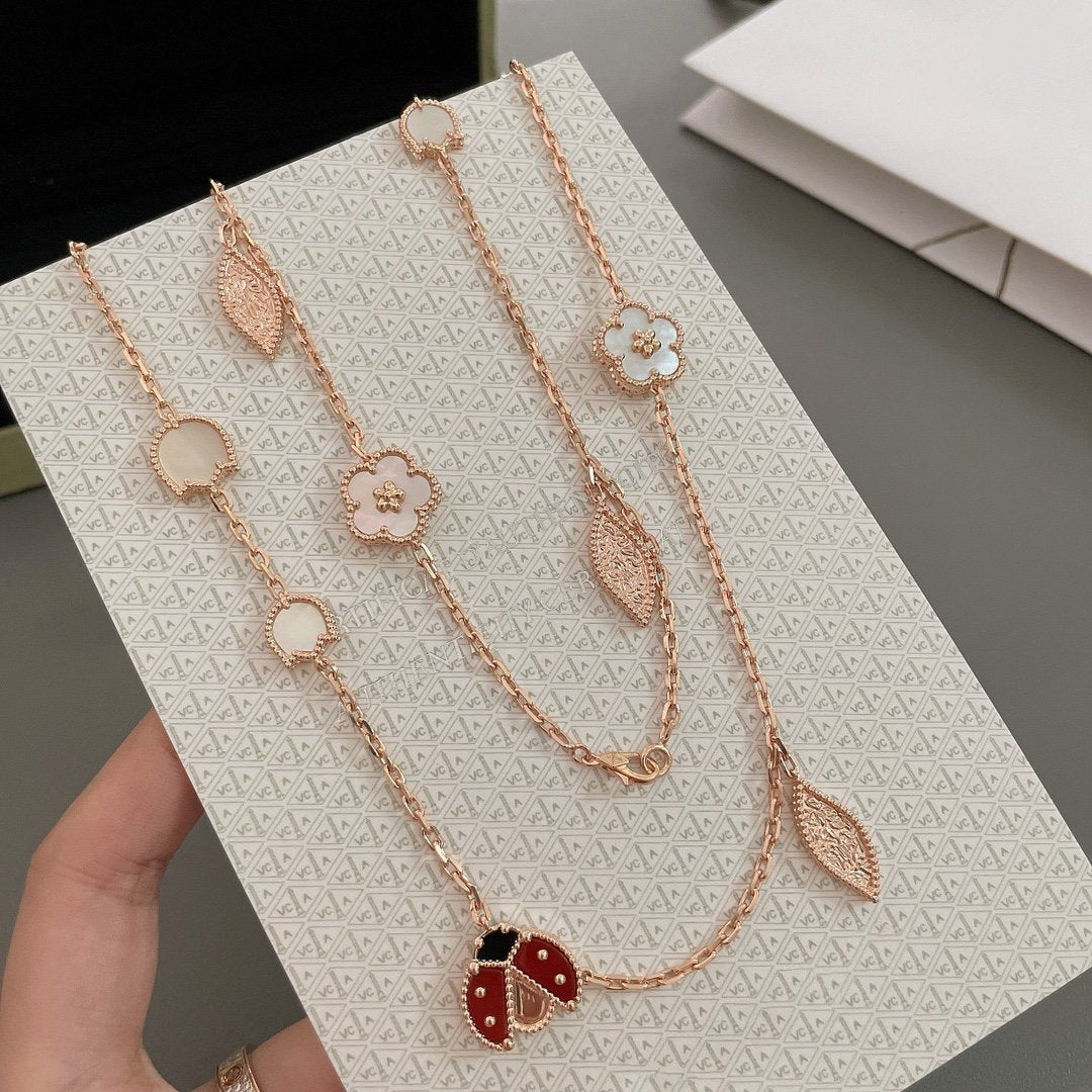 [Royal]LUCKY SPRING 15 MOTIFS ROSE GOLD NECKLACE