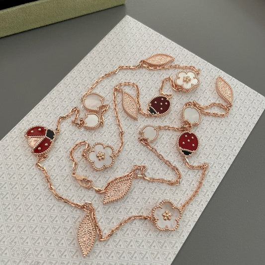 [Royal]LUCKY SPRING 15 MOTIFS ROSE GOLD NECKLACE