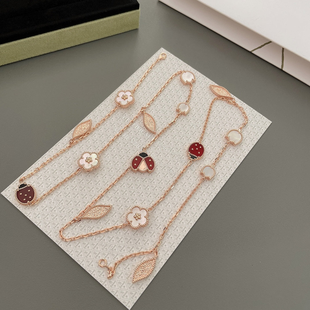 [Royal]LUCKY SPRING 15 MOTIFS ROSE GOLD NECKLACE