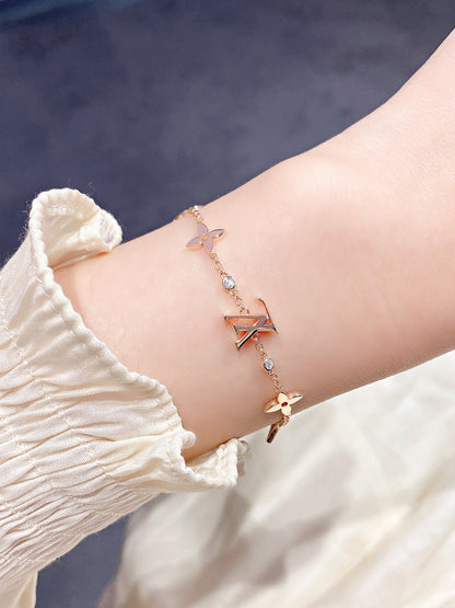 [ROYAL]STAR AND SUN 7 MOTIFS GOLD BRACELET