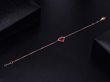 [Royal Jewellery]HEART CARNELIAN PINK GOLD BRACELET
